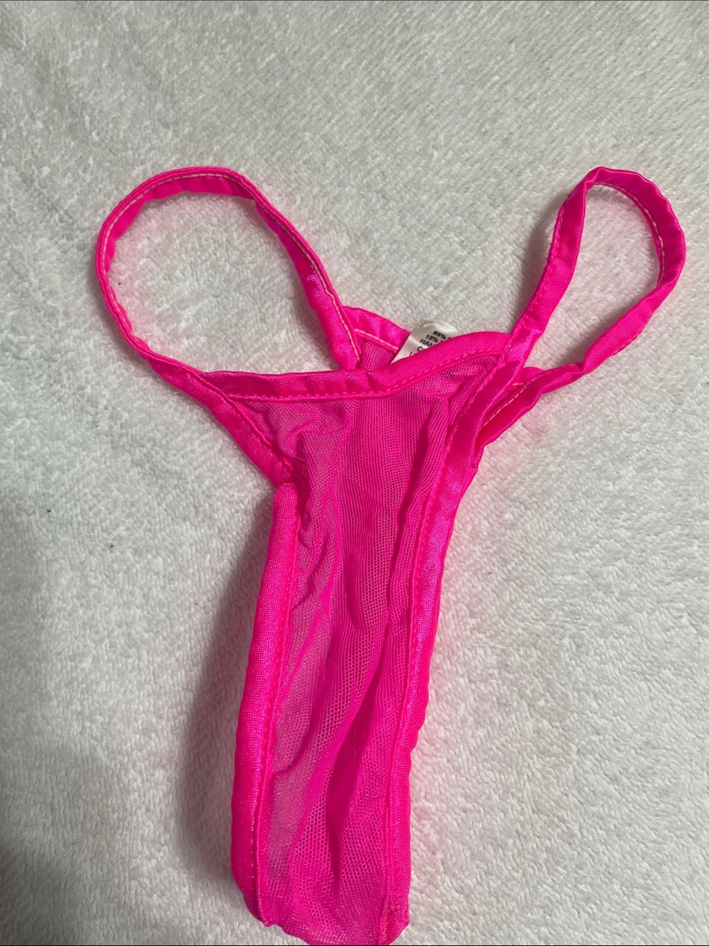 Women’s Hot Pink Sheer Thong Panty